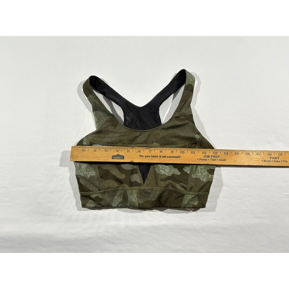The North Face Womens Camo Green Stow N Go Sport Bra Stretch Poly Top Sz S - Picture 4 of 10